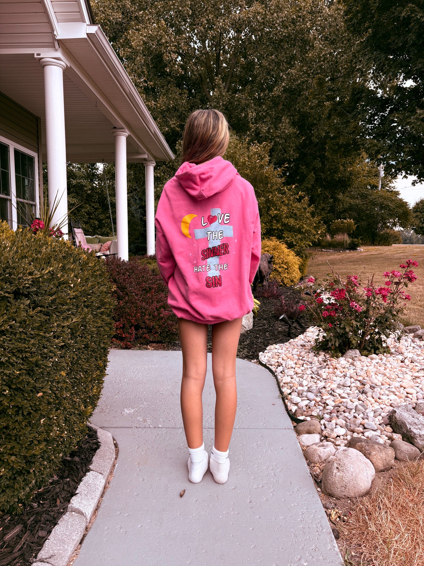 Globe of Christ Pink Hoodie